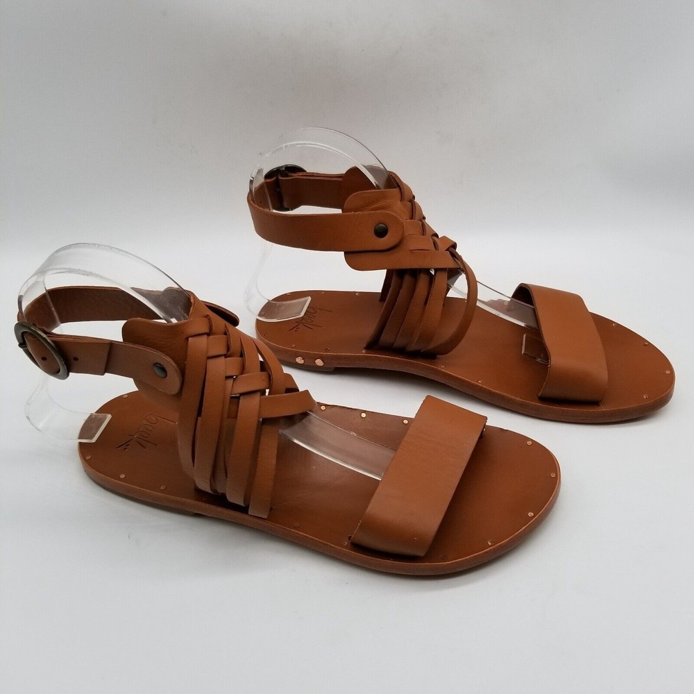 Beek Brown Leather Gladiator Sandals - Picture 5 of 9